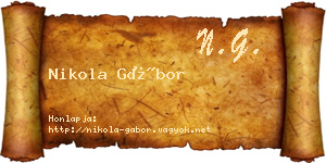 Nikola Gábor névjegykártya